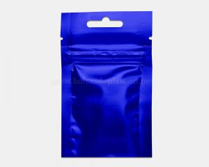 Bolsa de tres lados azul con cierre de 3 g